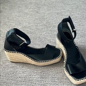 Franco Sarto Black Wedge Sandals